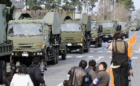Missile units on way to northeastern Japan