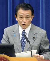 Aso orders gov't to draw up fresh stimulus steps