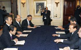 Aso meets with Italian PM Berlusconi