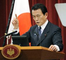 Aso hints at making concession over U.N. resolution on N. Korea