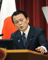 Aso hints at making concession over U.N. resolution on N. Korea