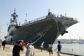 Japan's 1st 'helicopter carrier' opened to public