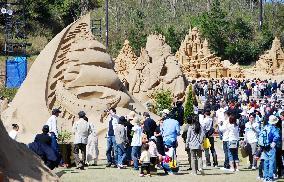 World Sand Sculpture Festival opens at Tottori Sand Dunes