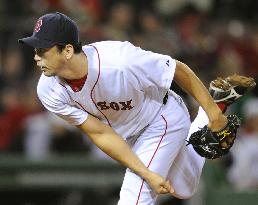 Boston Red Sox's Saito pitches against Cleveland Indians