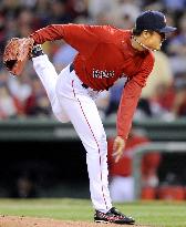 Boston Red Sox pitcher Okajima against Tampa Bay Rays