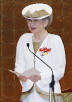 Empress Michiko attends Japanese Red Cross Society meeting