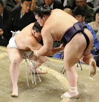 Harumafuji beats Takekaze at summer sumo