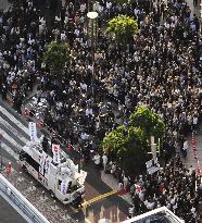 Hatoyama, Okada stump in Tokyo before DPJ presidential race