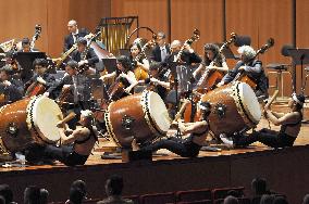 Japanese drum unit Kodo, Italian orchestra play concert in Rome