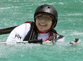 Olympic skier Uemura takes to water