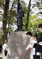 Statue unveiled to mark centennial of novelist Dazai's birth