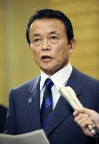 Aso, ruling lawmakers agree on Aug. 30 lower house election