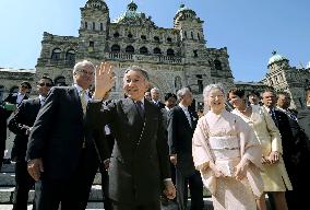 Japan imperial couple at British Columbia's Parliament