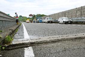 Highway damaged by Shizuoka quake