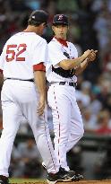 Boston's pitcher starts 1st game in MLB