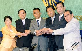Aso, Hatoyama, 4 other major party heads