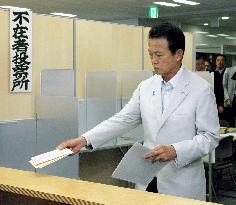 Aso casts absentee ballot for lower house election