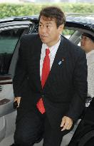 Internal affairs minister Haraguchi arrives at premier's office