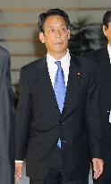 Education minister Kawabata arrives at premier's office
