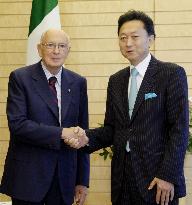 Hatoyama meets Italian president Napolitano