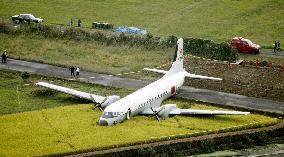MSDF plane ends up in rice field, no one injured
