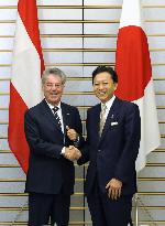 Austrian President Fischer talks with Prime Minister Hatoyama