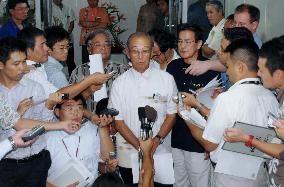 Okinawa gov. urges gov't to decide on Futemma policy soon