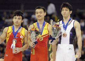 China's Wang wins parallel bars at world championships