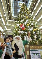15-m tall Christmas tree lights up Tokyo department store
