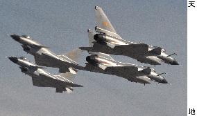 China Jian-10 jets fly in formation
