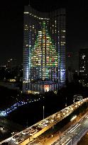Christmas tree appears on Tokyo hotel
