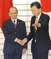 Myanmar's PM Thein Sein talks with Japanese PM Hatoyama