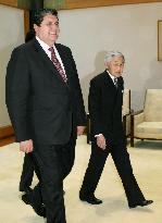 Japanese emperor meets with Peruvian president