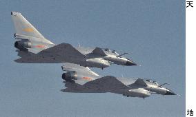 China's Jian-10 jets fly in formation
