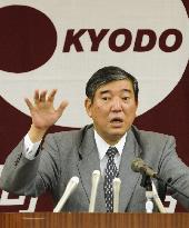 LDP Ishiba talks of tax hike