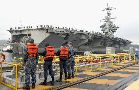U.S. aircraft carrier returns to Yokosuka