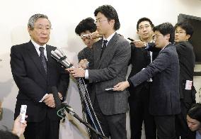 JAL president speaks to reporters