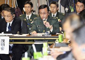 SDF officer speaks during budgetary discussion