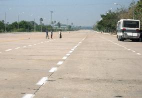 Wide road in Myanmar capital Naypyidaw