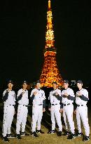 Lions rookies at Tokyo Tower