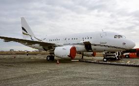 Airbus demonstrates latest business jet at Haneda airport