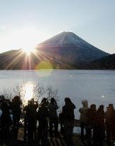 First sunrise in 2010 from Mt. Fuji seen in Yamanashi Pre.