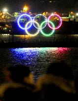 Olympic logo shines in Vancouver ahead of Winter Olympics