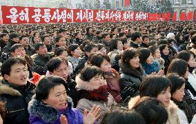 Some 100,000 people rally in Pyongyang