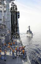 MSDF ships at work on day before refueling mission ends