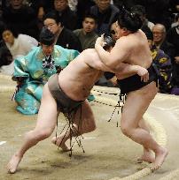 Hakuho remains unbeaten in New Year sumo