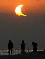 Partial solar eclipse over Japan