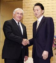 IMF chief Strauss-Kahn talks with Prime Minister Hatoyama