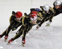 Japan's short track speed skaters begin practice near Vancouver