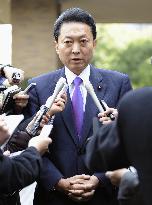 Hatoyama says he will 'calmly watch' developments in Ozawa case
